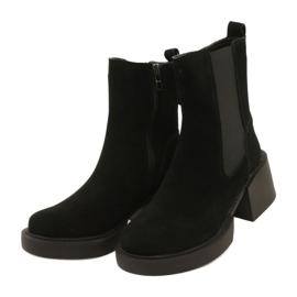 Filippo Bottines à talons en cuir suédé, noir le noir 2