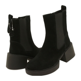 Filippo Bottines à talons en cuir suédé, noir 5