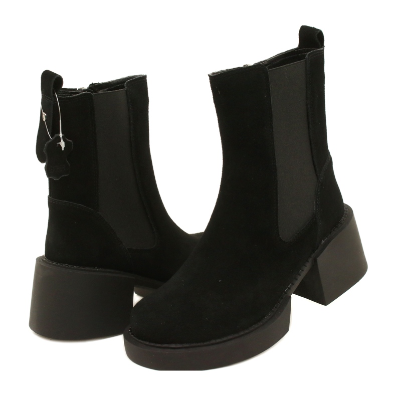 Filippo Bottines à talons en cuir suédé, noir 5
