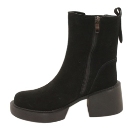 Filippo Bottines à talons en cuir suédé, noir le noir 1