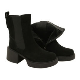 Filippo Bottines à talons en cuir suédé, noir le noir 4