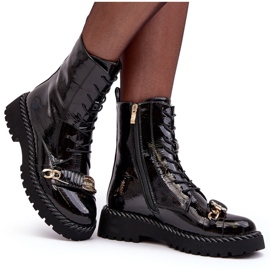Bottines Worker Brevetées Pour Femme Avec Décoration Noir S.Barski MR870-67 le noir 5