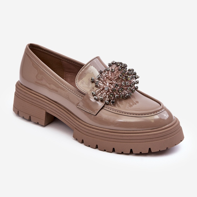 WD1 Chaussures vernies décorées pour femme, Beige Annella 1