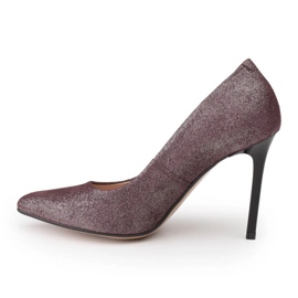 Marco Shoes Escarpins à talons hauts en cuir véritable bordeaux rouge 2