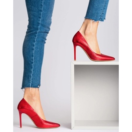 Marco Shoes Escarpins rouges à talons hauts rouges en cuir véritable 5