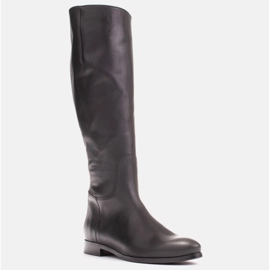 Marco Shoes Bottes noires lisses et classiques 1323K sur un plat le noir 1
