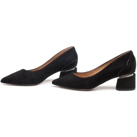 Marco Shoes Escarpins en daim noir à motif floral le noir 3