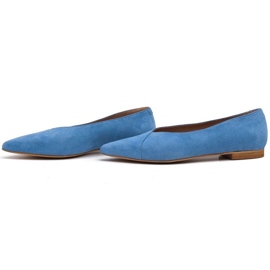 Marco Shoes Ballerines bleues en daim naturel 3
