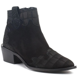 Marco Shoes Bottines noires en daim naturel sans isolation le noir 1