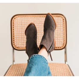 Marco Shoes Boots grises en daim naturel sans isolation 7