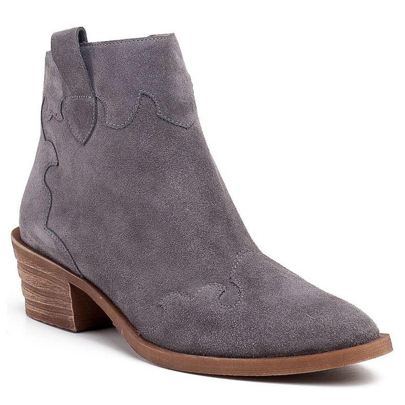 Marco Shoes Boots grises en daim naturel sans isolation 1