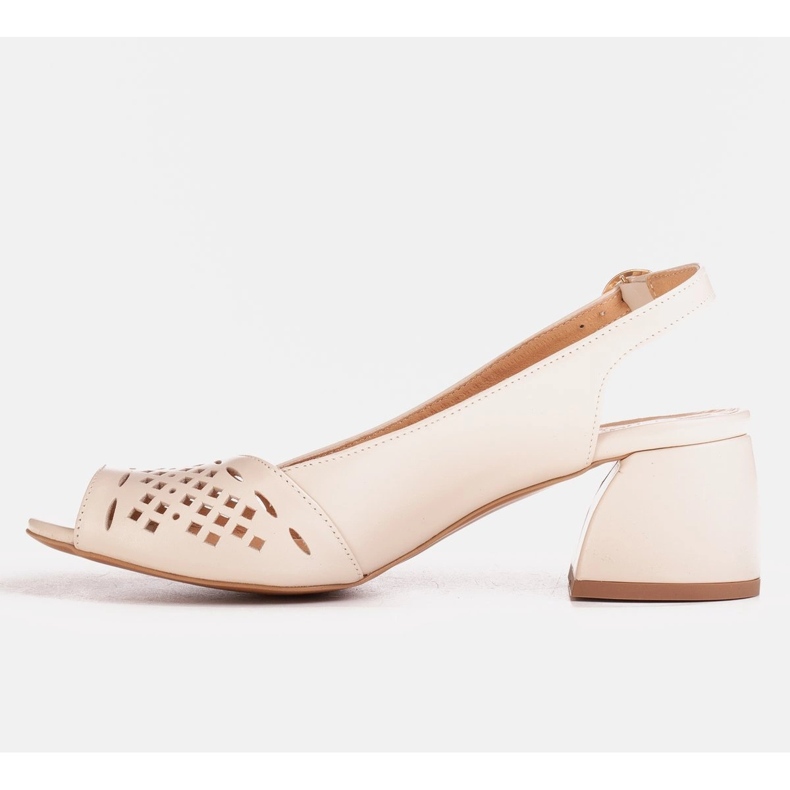 Marco Shoes Sandales en daim beige avec perforation 1