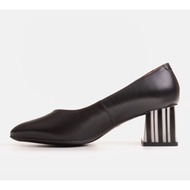 Marco Shoes Escarpins en cuir noir à talon zébré 2