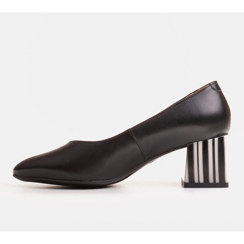 Marco Shoes Escarpins en cuir noir à talon zébré 2