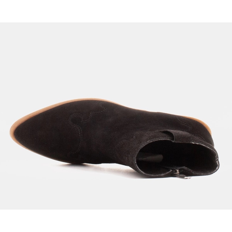 Marco Shoes Bottines élégantes en cuir à talons bas noir 1