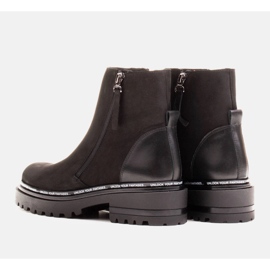 Marco Shoes Bottes pour femmes lisses avec un fond épais et intéressant noir 2