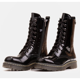 Marco Shoes Bottines hautes, bottines nouées sur une semelle translucide le noir 6