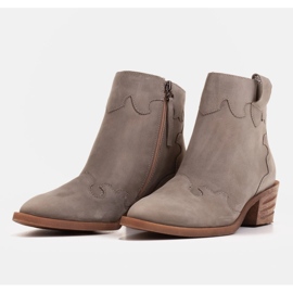 Marco Shoes Boots grises en daim naturel sans isolation 2