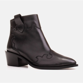 Marco Shoes Bottes noires en cuir grainé naturel 1