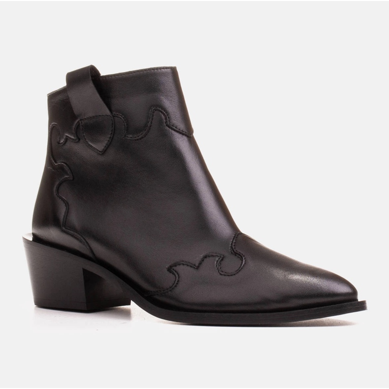 Marco Shoes Bottes noires en cuir grainé naturel 1