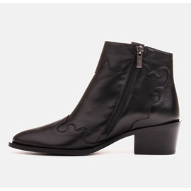 Marco Shoes Bottes noires en cuir grainé naturel 2
