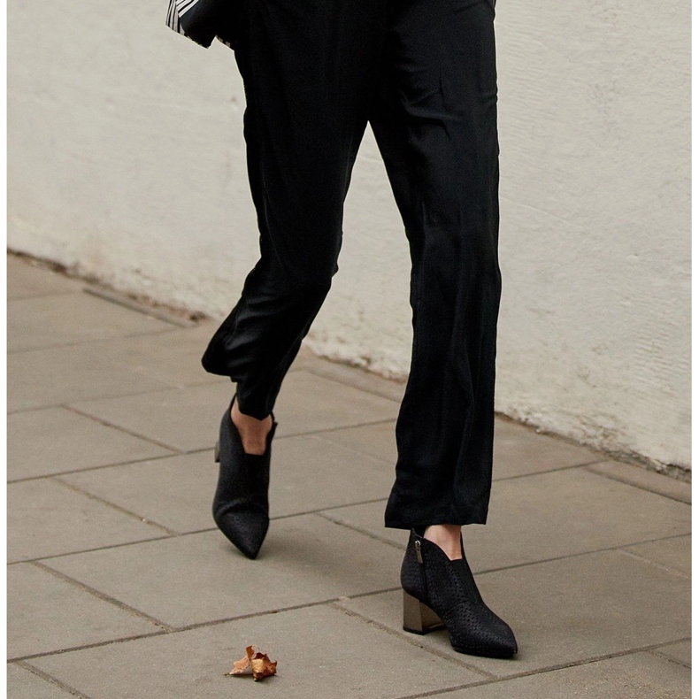 Marco Shoes Bottines fines avec tige en caoutchouc et talon métallique noir 1