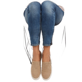 Baskets à enfiler en daim 7103 Beige 7