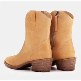 Marco Shoes Bottes de cowboy en cuir poli à la main sans isolation jaune 7