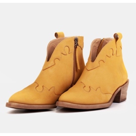 Marco Shoes Boots non isolées avec empiècements en daim et ondulations brun jaune 6