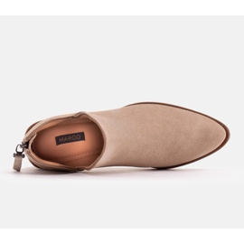 Marco Shoes Bottes beiges en daim naturel avec une coupe en V 7