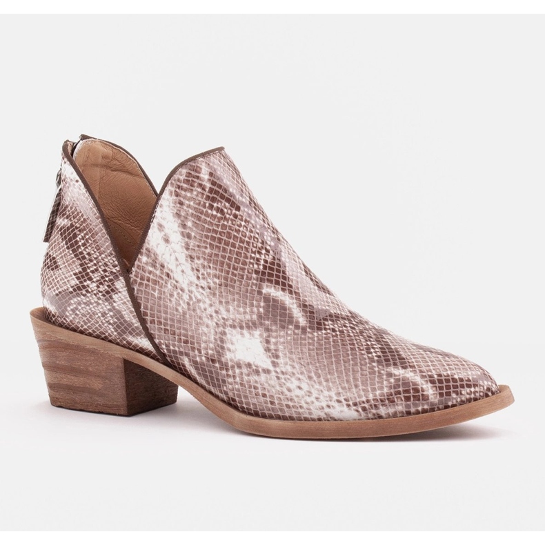 Marco Shoes Bottes en cuir naturel avec une coupe en V beige brun 1