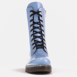 Marco Shoes Bottines hautes, bottines nouées sur une semelle translucide bleu 3
