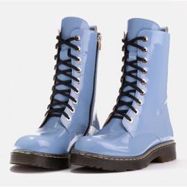 Marco Shoes Bottines hautes, bottines nouées sur une semelle translucide bleu 5