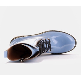 Marco Shoes Bottines hautes, bottines nouées sur une semelle translucide bleu 8