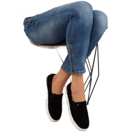 Baskets à enfiler en daim 7103 Noir le noir 6