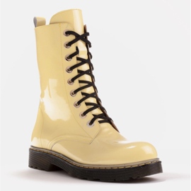 Marco Shoes Bottines hautes, bottines nouées sur une semelle translucide jaune 2