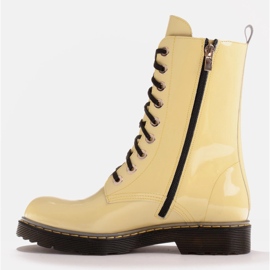 Marco Shoes Bottines hautes, bottines nouées sur une semelle translucide jaune 4