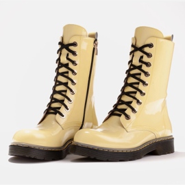 Marco Shoes Bottines hautes, bottines nouées sur une semelle translucide jaune 5