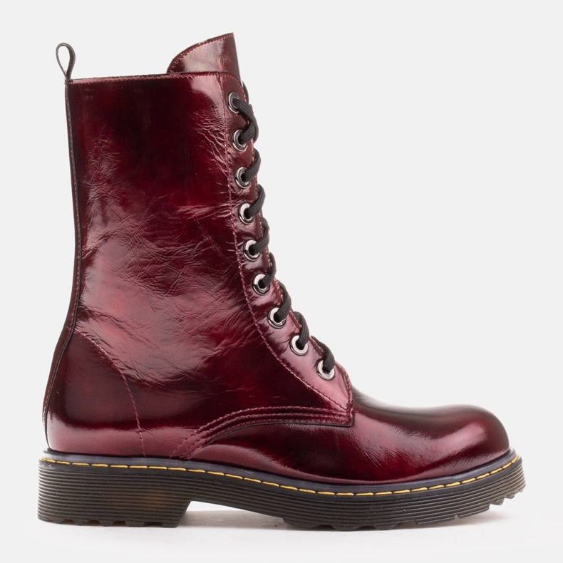 Marco Shoes Bottines hautes, bottines nouées sur une semelle translucide rouge 1
