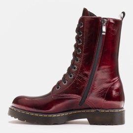 Marco Shoes Bottines hautes, bottines nouées sur une semelle translucide rouge 4