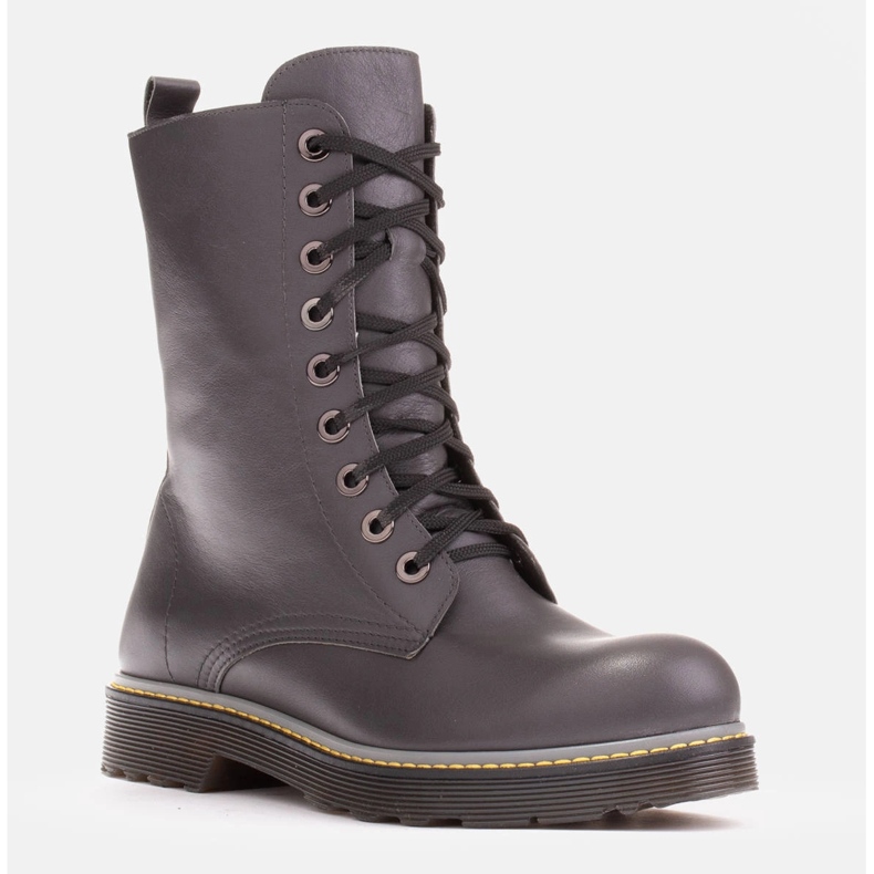 Marco Shoes Bottines hautes, bottines nouées sur une semelle translucide gris 2