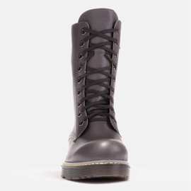 Marco Shoes Bottines hautes, bottines nouées sur une semelle translucide gris 3