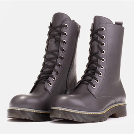 Marco Shoes Bottines hautes, bottines nouées sur une semelle translucide gris 6