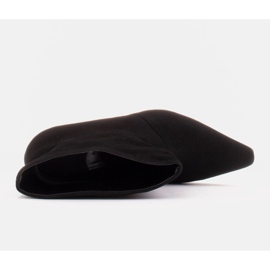 Marco Shoes Épingles en cuir avec devant allongé le noir 7