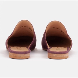 Marco Shoes Chaussons femme en daim avec ornement rouge multicolore 5