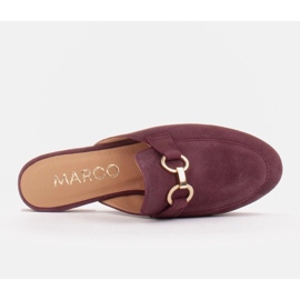 Marco Shoes Chaussons femme en daim avec ornement rouge multicolore 4