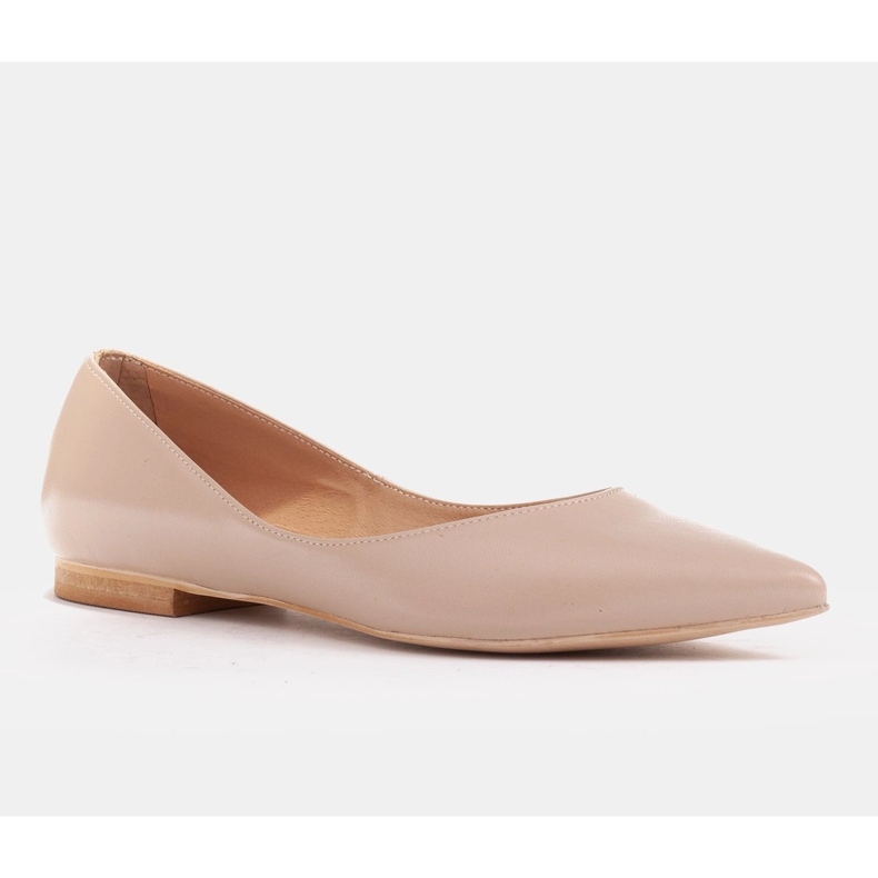 Marco Shoes Ballerines femme à pans bas beige 1