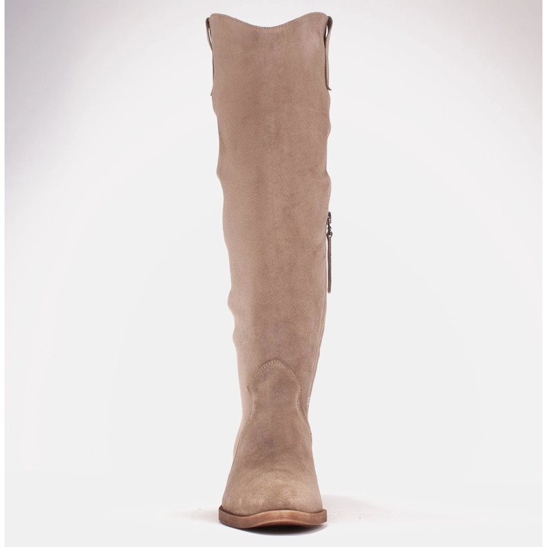 Marco Shoes Bottes de cowboy Iolanda avec surpiqûres décoratives beige 2