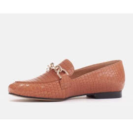 Marco Shoes Ballerines avec une chaîne en or brun 1