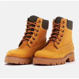 Marco Shoes Bottes imperméables en cuir jaune imprégné 4